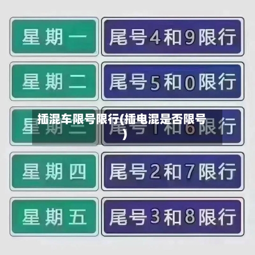 插混车限号限行(插电混是否限号)
