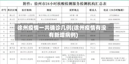 徐州疫情一共确诊几例(徐州疫情有没有新增病例)-第2张图片