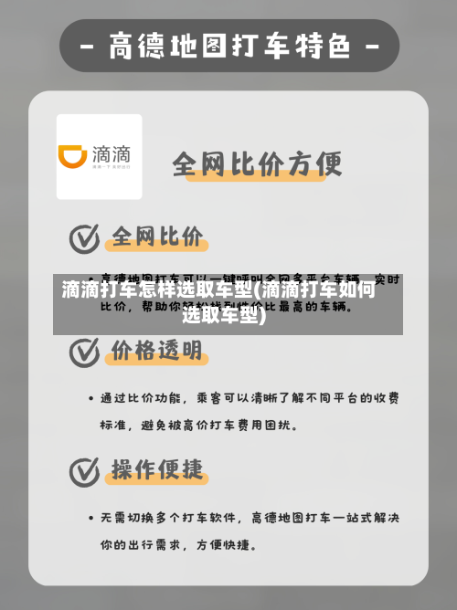 滴滴打车怎样选取车型(滴滴打车如何选取车型)