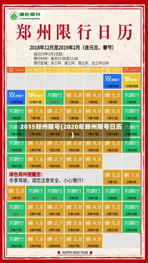 2015郑州限号(2020年郑州限号日历)