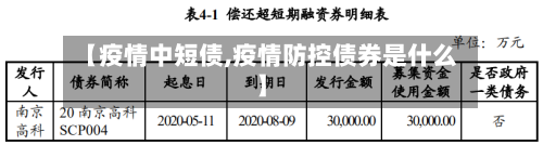 【疫情中短债,疫情防控债券是什么】